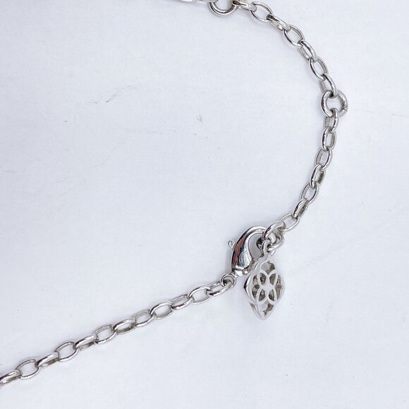 Kendra Scott Silver Link Chain Necklace Geometric Shaped Details - Picture 5 of 5